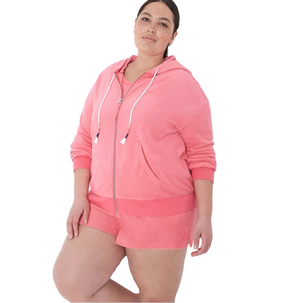 Lane Bryant, LIVI Zip-Front Towel Terry Hoodie 3X (Size 22/24) NWT